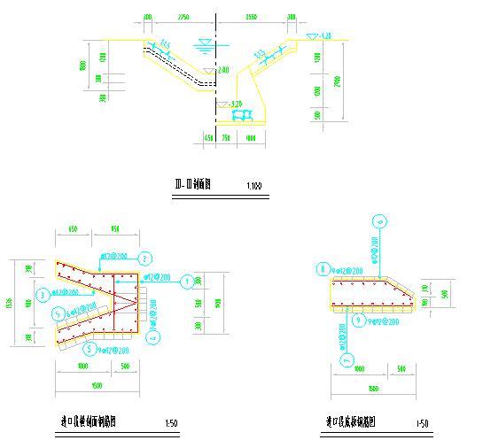 隔离栅设计图dwg资料下载-斜管式跌水典型设计图(2)