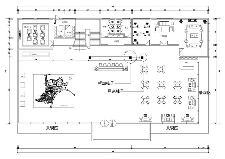 售楼处办公空间平面图资料下载-​[福建]安溪万城壹号售楼处施工图+效果图