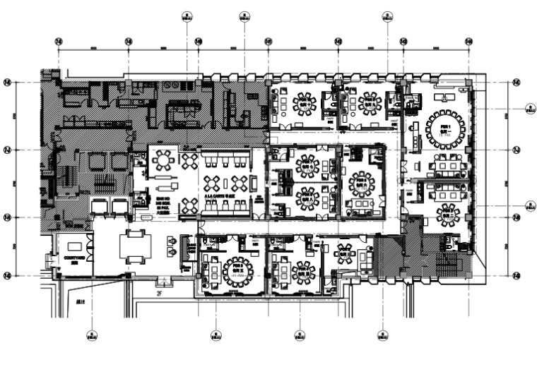 [上海]五星商务酒店室内装修施工图+设计方-3三层家具总平面图
