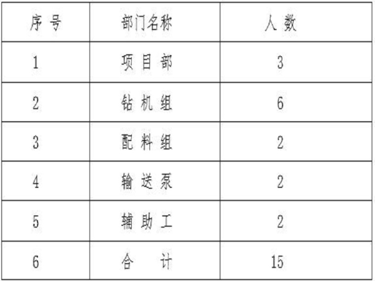 水泥粉煤灰碎石桩基础施工方案（Word）-劳务人员安排计划