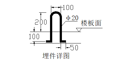 卸料平台专项施工方案技术交底-埋件详图