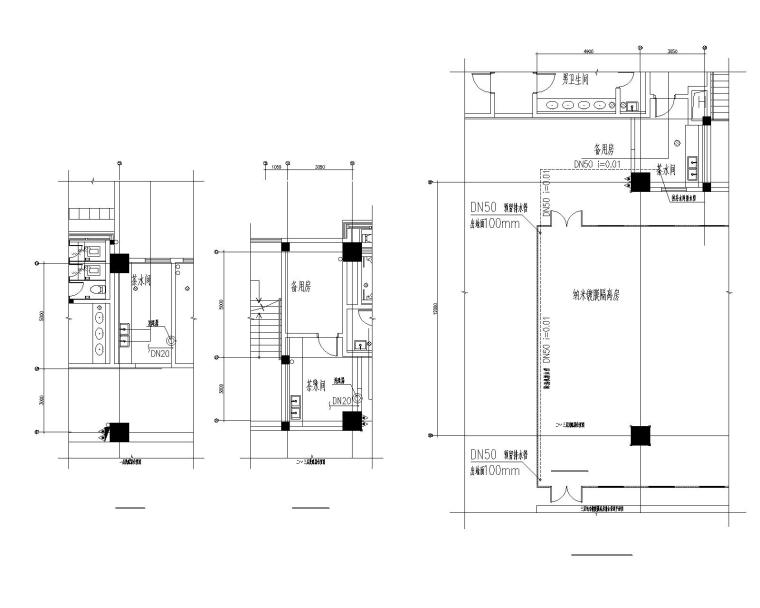 华为南方工厂E1项目二次工艺管线设计-给排水大样图（M1号建筑）