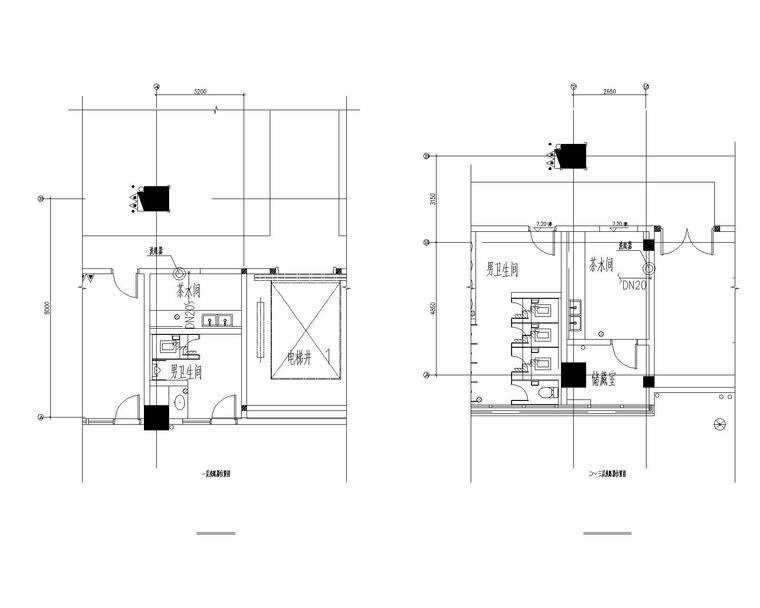 华为南方工厂E1项目二次工艺管线设计-给排水大样图（M3号建筑）