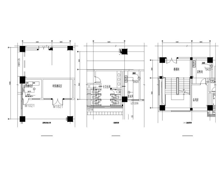 华为南方工厂E1项目二次工艺管线设计-给排水大样图（M2号建筑）