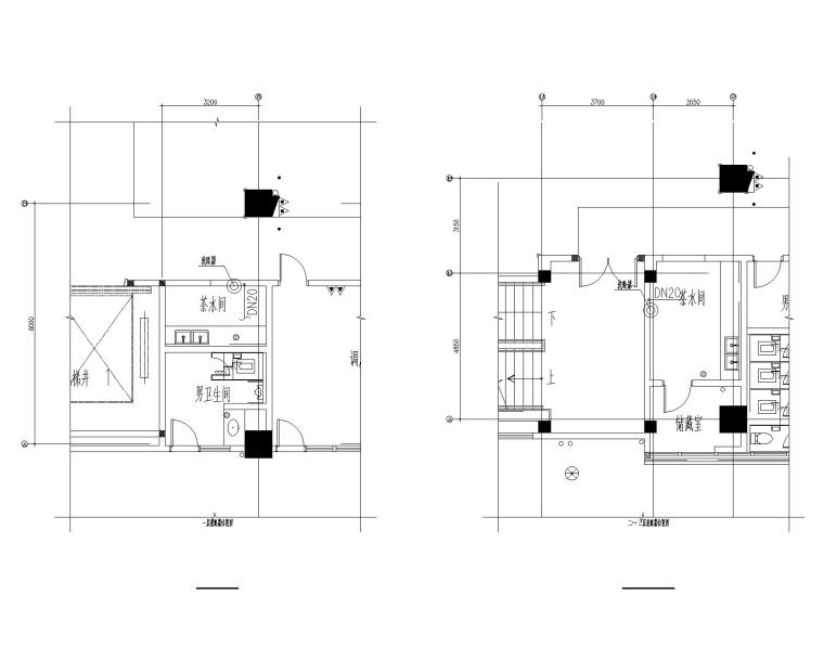 华为南方工厂E1项目二次工艺管线设计-给排水大样图（S4号建筑）