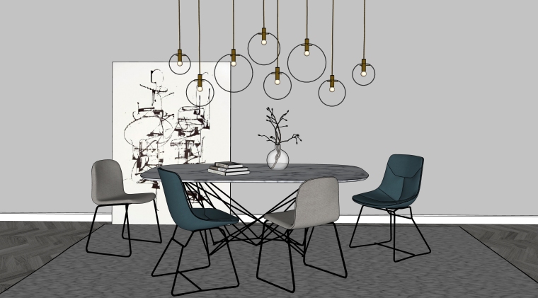 室外休闲桌椅模型资料下载-室内SU模型_桌椅模型设计（50套）