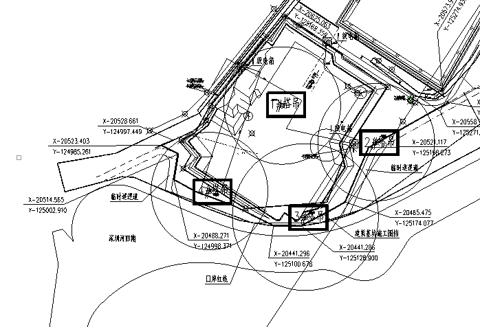 旅游区塔楼塔吊基础施工方案-塔机平面布置图