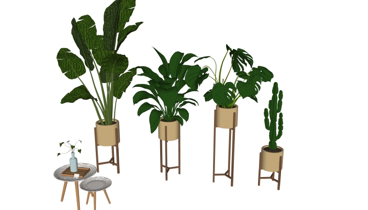 景观绿植模型资料下载-室内SU模型_绿植模型设计（20套）