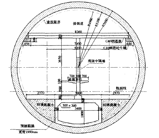 大直径盾构隧道内部结构同步施工技术-隧道衬砌结构横断面