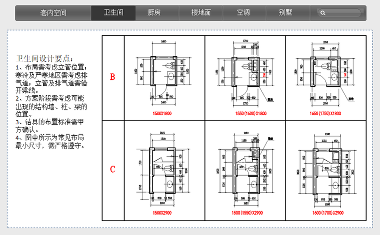 住宅建筑设计技术措施（图文并茂）-卫生间设计要点