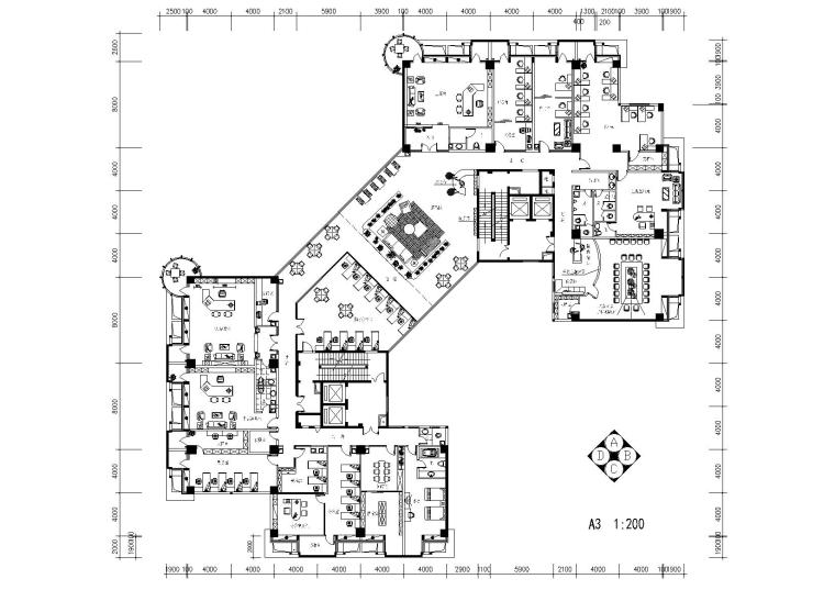 艺术办公空间cad资料下载-房地产公司办公空间室内装修设计项目施工图