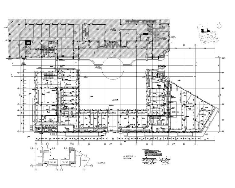 陕西汉中_汉街项目2区给排水施工图-2区一层喷淋平面图