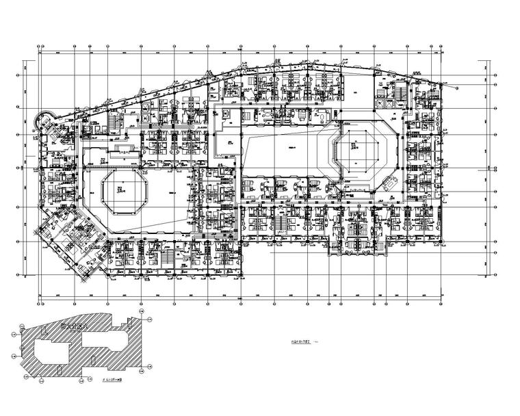 陕西汉中_汉街项目2区给排水施工图-四层给排水平面图