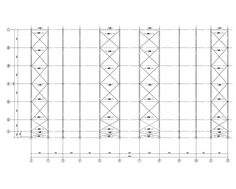 100米跨双坡资料下载-48米双跨钢结构厂房结构施工图（CAD）