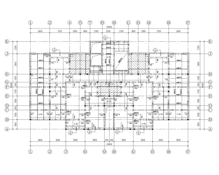 18层施工平面图资料下载-18层高层住宅混凝土结构施工图（CAD）