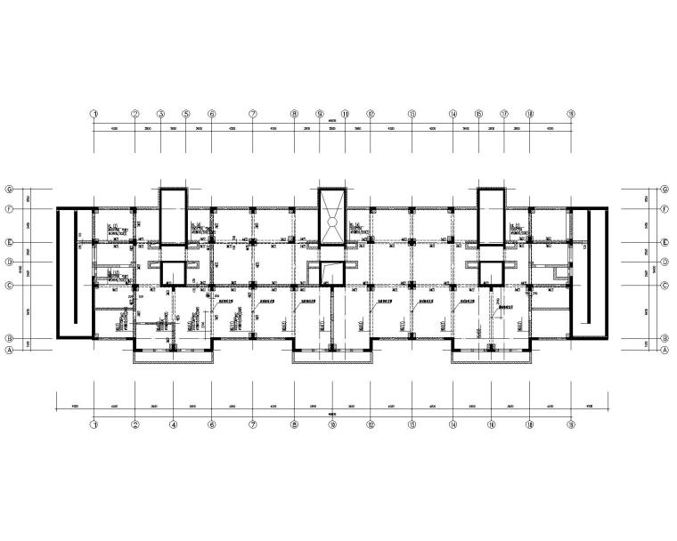 某14层高层住宅混凝土结构施工图（CAD）-梁配筋图