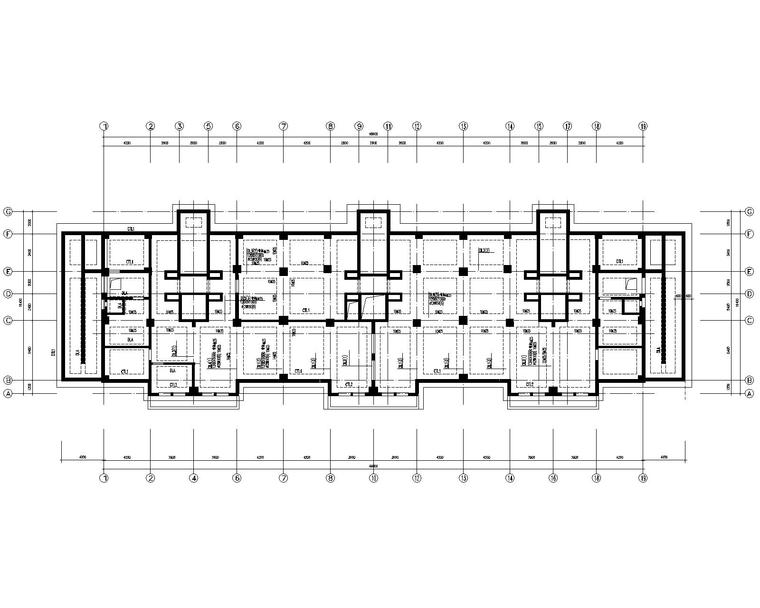 某14层高层住宅混凝土结构施工图（CAD）-底板梁配筋图