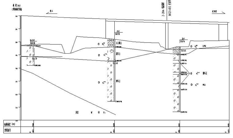 桥涵洞路基地勘中间资料-工程地质纵断面图