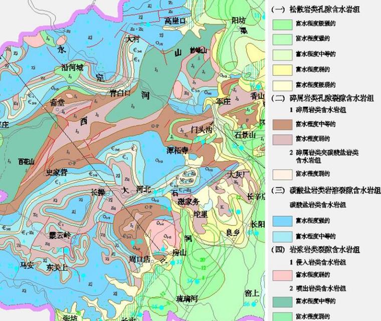 桥涵洞路基地勘中间资料-项目区水文地质图