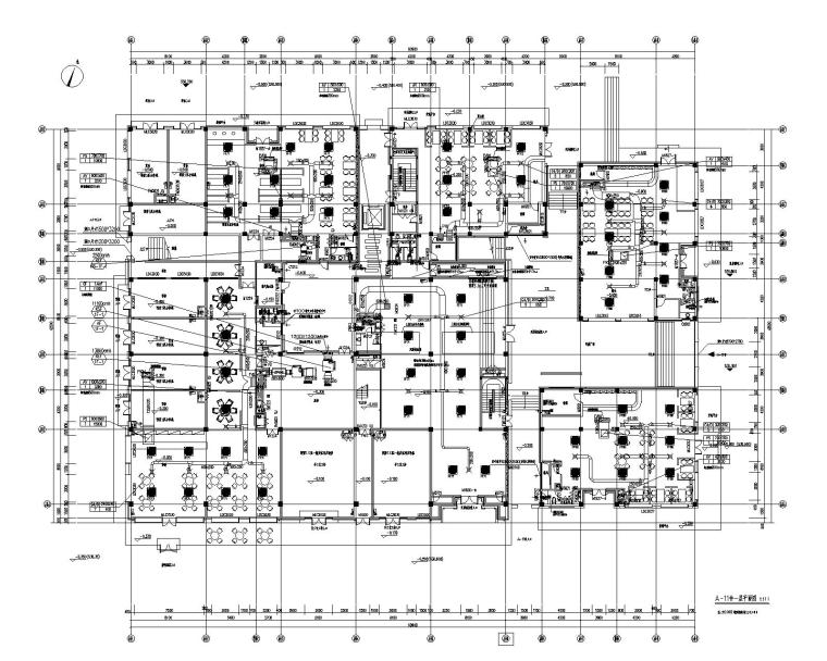 陕西汉中_汉街项目暖通施工图-A-11#楼一层空调通风及消防平面图