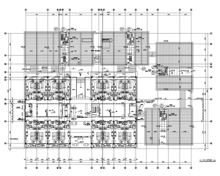 陕西汉中_汉街项目暖通施工图-A-11#楼二层空调通风及消防平面图