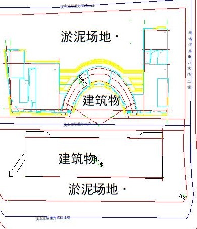 吹填土基坑换填护坡施工工法（Word）-重力式挡土堤平面图