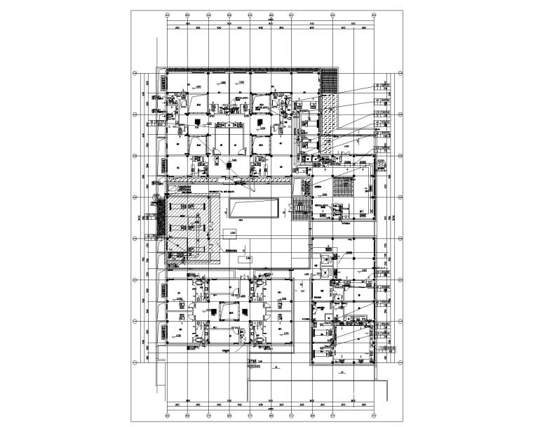 陕西汉中_汉街项目暖通施工图-3#楼二层空调风管平面图