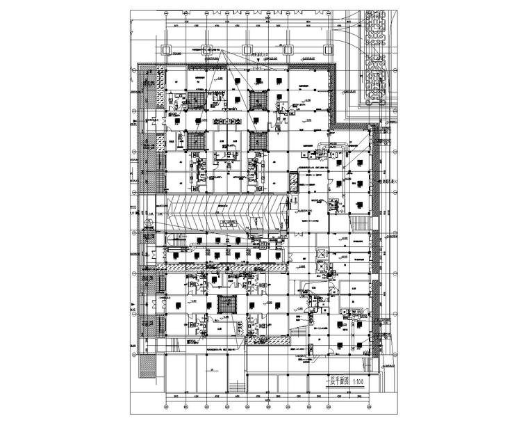 陕西汉中_汉街项目暖通施工图-3#楼一层空调风管平面图