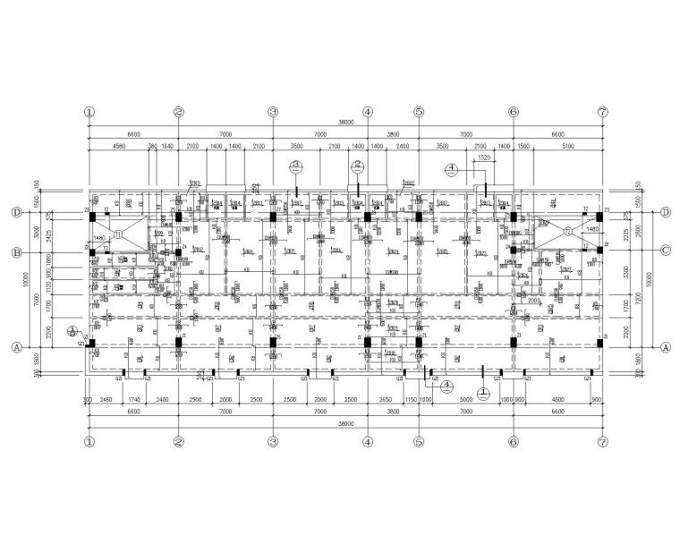 一层办公建筑cad资料下载-某四层混凝土办公楼结构施工图（CAD）