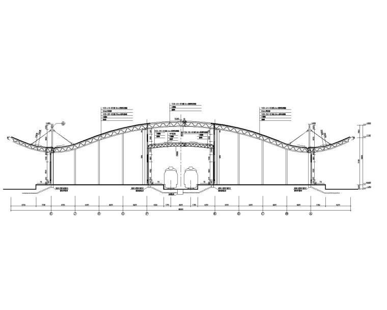大型施工资料下载-大型钢结构仓库桁架屋面结构施工图（CAD）