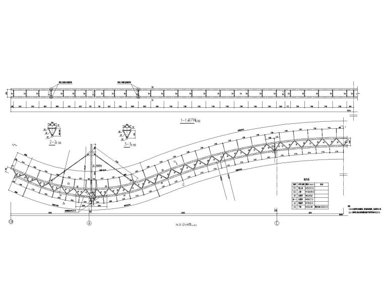 大型钢结构仓库桁架屋面结构施工图（CAD）-结构剖面图2