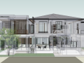 新中式自建别墅家居生态住宅空间SU模型