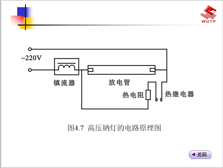 建筑电气照明技术 115页-高压钠灯的电路原理图