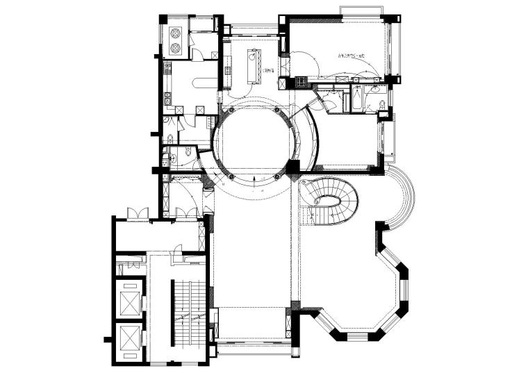 北京某豪华复式样板房装饰施工图+实景拍摄-一层木作灯具图