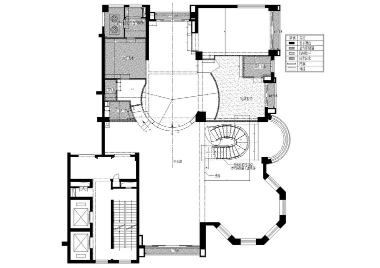 北京某豪华复式样板房装饰施工图+实景拍摄-一层地面铺装图