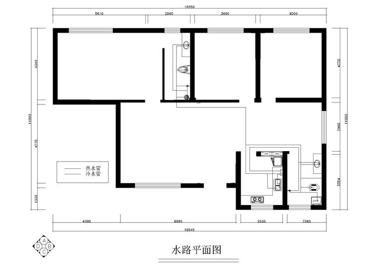某三居室雅居装修设计工程施工图 效果图