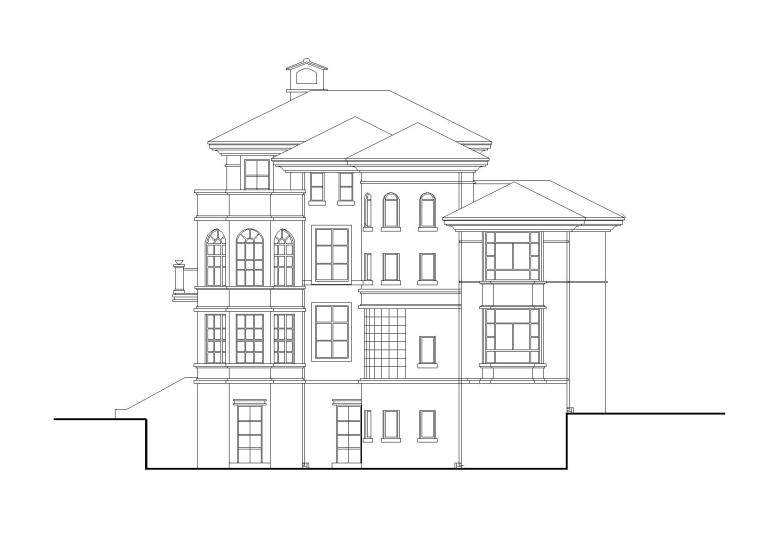 独栋住宅别墅风格资料下载-北美风格独栋别墅建筑施工图