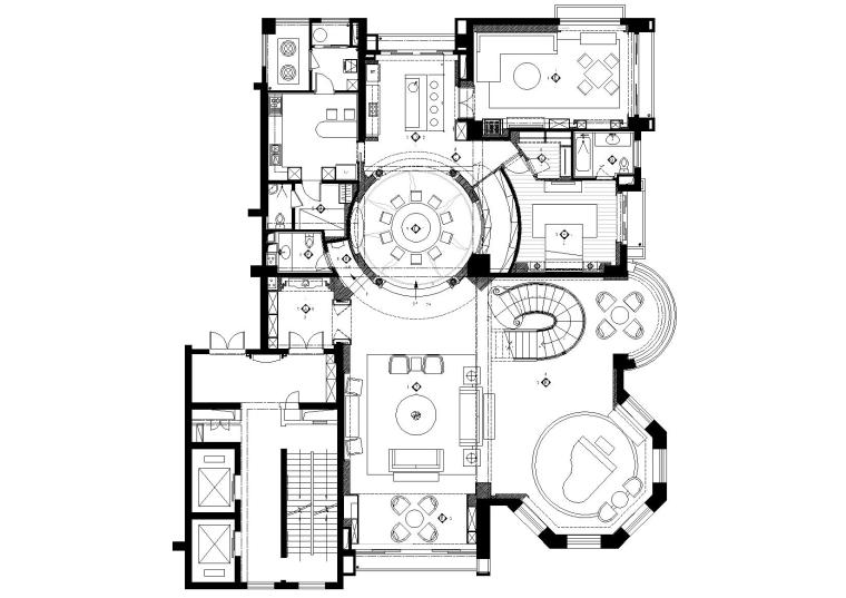 客厅主墙立面图资料下载-北京某豪华复式样板房装饰施工图+实景拍摄