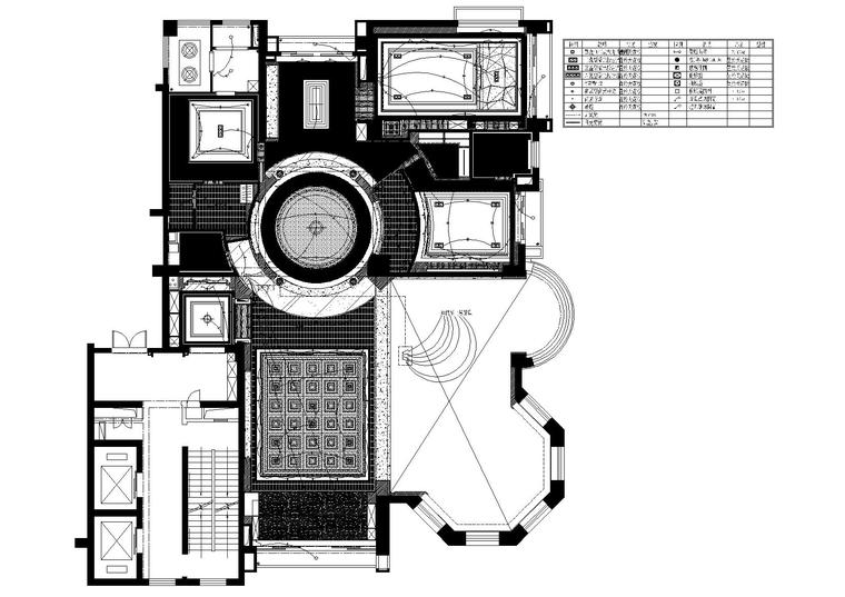 北京某豪华复式样板房装饰施工图+实景拍摄-一层天花灯具图