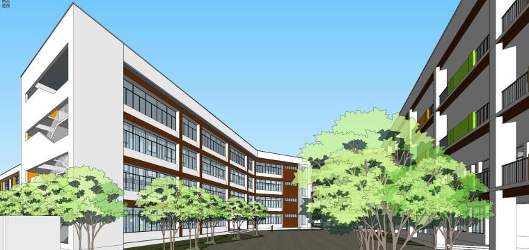 江苏八层现代风格医院资料下载-[江苏]现代风格小学建筑模型设计