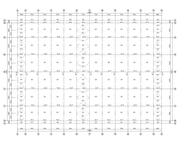 桁架屋顶厂房资料下载-三层钢结构厂房桁架屋面施工图（CAD）