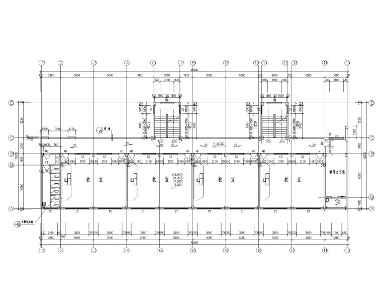6层综合楼施工图给水资料下载-6层中学教学综合楼混凝土结构施工图（CAD）