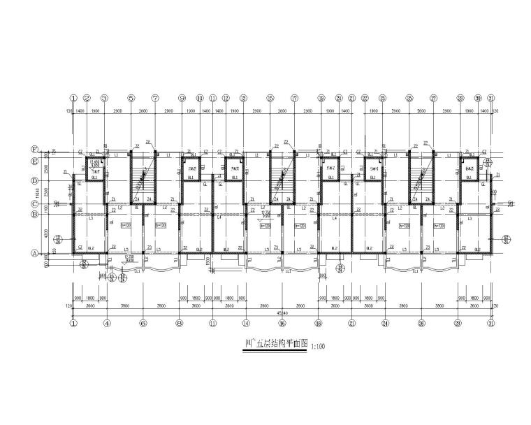 住宅楼基础层建筑施工图资料下载-6层带底商住宅楼混凝土结构施工图（CAD）
