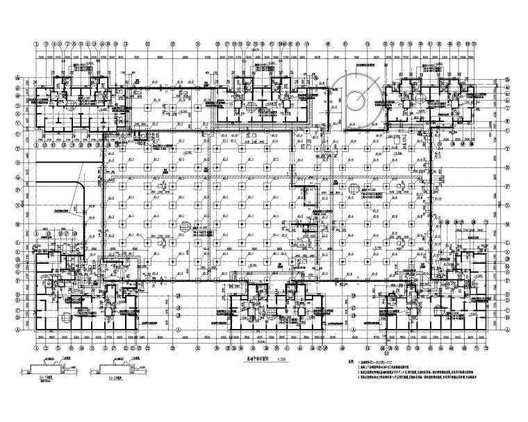 地下室全套施工图纸资料下载-某住宅项目人防地下室结构施工图（CAD）