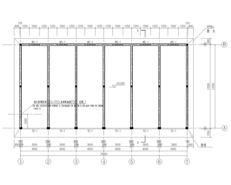 旅游汽车营地cad资料下载-某混凝土汽车车库结构施工图（CAD）