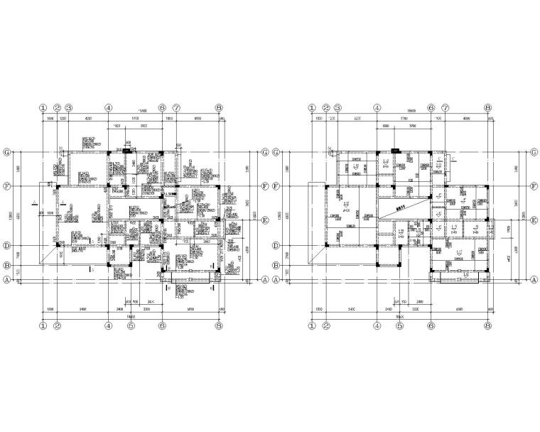 2层别墅结构施工图资料下载-某2层别墅混凝土结构施工图（CAD）