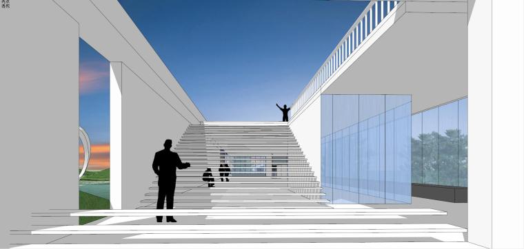 su模型文化中心建筑资料下载-现代风格文化展示中心建筑模型设计