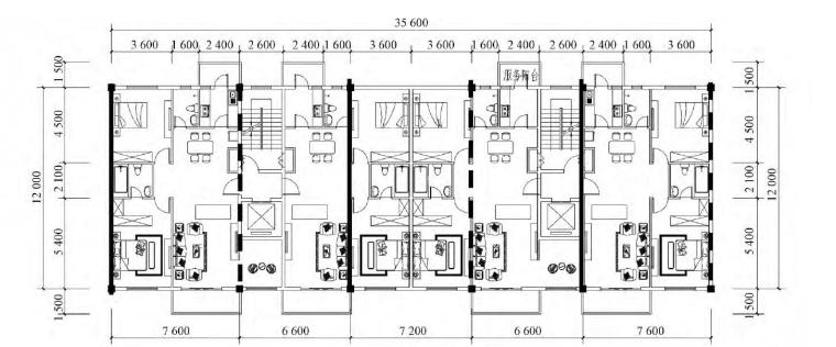 交错桁架结构住宅交通空间体系设计研究-典型标准平面