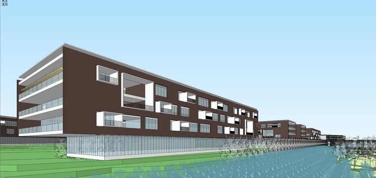 闽南学院派风格建筑资料下载-[江西]现代风格高等学院建筑模型设计