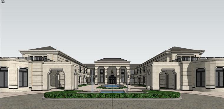  欧陆新古典风格会所建筑模型设计-欧陆新古典风格会所建筑模型设计 (2)